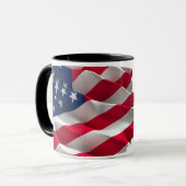 Colorful energy wave american flag  tasse (Vorderseite Links)