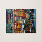 Colorful European Village Puzzle – Winter holiday (Horizontal)