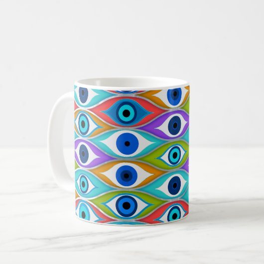 Colorful Evil Eye protection pattern Kaffeetasse (Vorderseite Links)