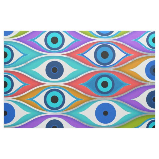 Colorful Evil Eye protection pattern Stoff (Fat Quarter (45,7 x 55,9 cm))