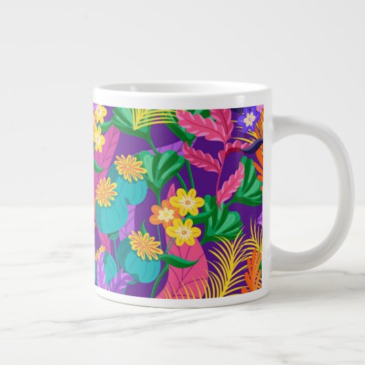 Colorful Exotic Floral Pattern-23148 Jumbo-Tasse (Rechts)