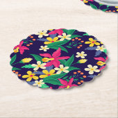Colorful Exotic Flowers Leaves Pattern-23021 Untersetzer (angewinkelt)