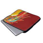 Colorful Exotic Tribal Feathers Red Laptopschutzhülle (Vorne Knopf)