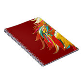 Colorful Exotic Tribal Feathers Red Notizblock (Rechte Seite)