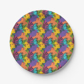 Colorful Exotic Tropical Leaves Pattern-23190 Pappteller (Vorderseite)