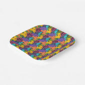 Colorful Exotic Tropical Leaves Pattern-23190 Pappteller (Gewinkelt)