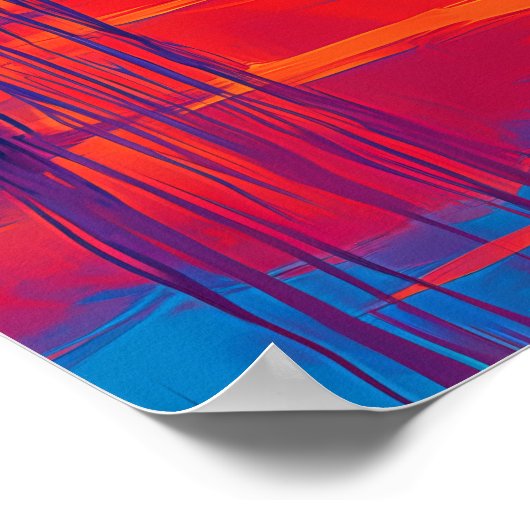 Colorful Expressionist Duck Sunset Wall Art Poster (Ecke)