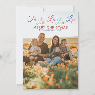 Colorful Fa La La La La La La Holiday Card Ankündigung