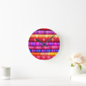 Colorful Fabric Pile Striped Runde Wanduhr (Zuhause)