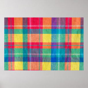 colorful fabric plaid texture. Cloth background Poster