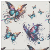 Colorful fabric with butterfly pattern stoff (Nahaufnahme)