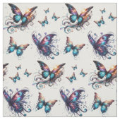 Colorful fabric with butterfly pattern stoff (Muster)