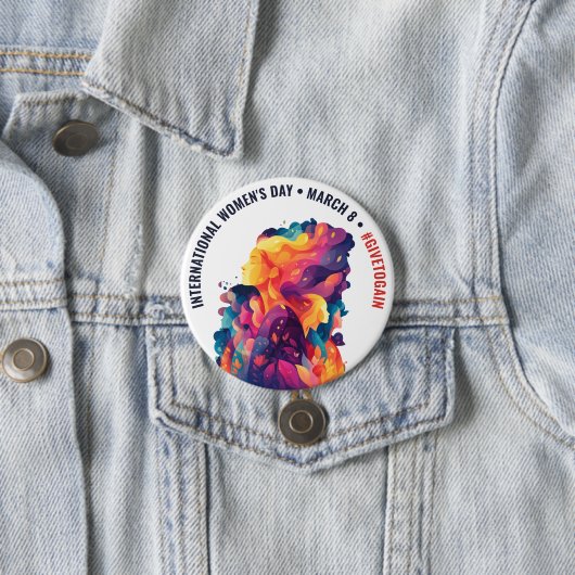 Colorful Faces Abstract Women's Day | IWD Button (Beispiel)