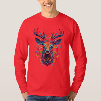 Colorful Fairy Deer Head Vector T-Shirt