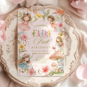 Colorful Fairy First Birthday Enchanted garden Einladung