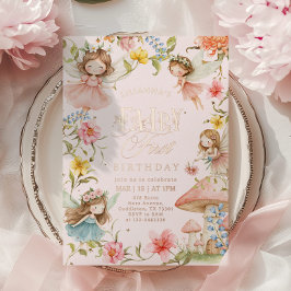 Colorful Fairy First Birthday Enchanted garden Folieneinladung