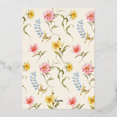 Colorful Fairy First Birthday Enchanted garden Folieneinladung (Rückseite)