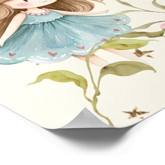 Colorful Fairy First Birthday Enchanted Welcome Poster (Ecke)