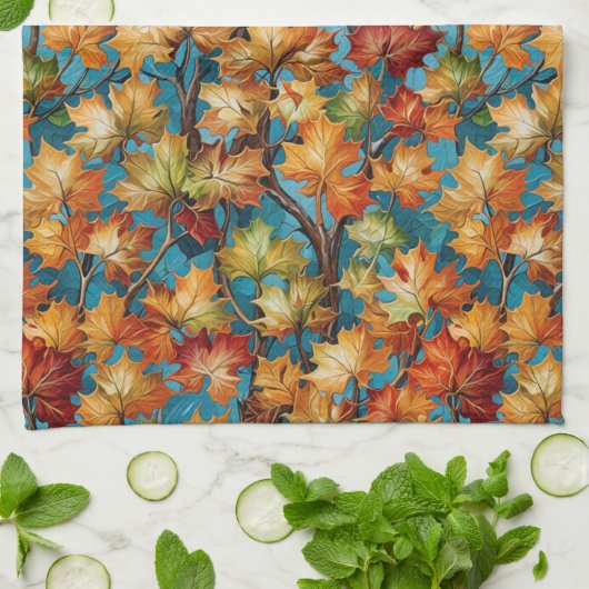 Colorful Fall Leaves Geschirrtuch (Gefaltet)