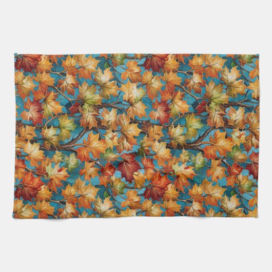 Colorful Fall Leaves Geschirrtuch (Horizontal)