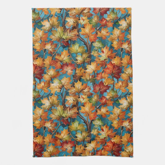 Colorful Fall Leaves Geschirrtuch (Vertikal)