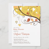 Colorful Fall Lovebirds Kinderdusche Einladung (Vorderseite)