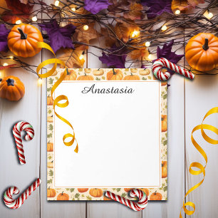 Colorful Fall Pumpkins Elegant Notizblock