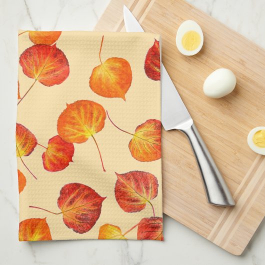 Colorful Fall Quaking Aspen Leaves Geschirrtuch (Viertel Falte)