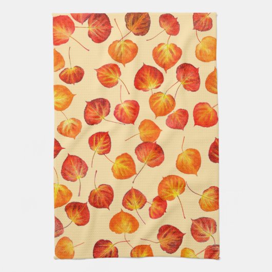 Colorful Fall Quaking Aspen Leaves Geschirrtuch (Vertikal)