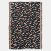 Colorful Falling Feather Art - Boho Graphic Print Decke (Vorderseite Vertikal)