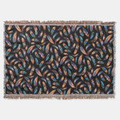 Colorful Falling Feather Art - Boho Graphic Print Decke (Vorderseite)