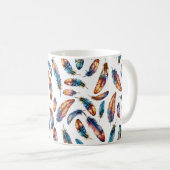Colorful Falling Feather Art - Boho Graphic Print Kaffeetasse (VorderseiteRechts)