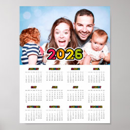 Colorful family foto 2023 calendar poster