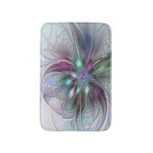 Colorful Fantasy Abstract Modern Fractal Flower Badematte (Vorderseite Vertikal)