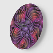Colorful Fantasy Abstract Trippy Purple Fractal Große Wanduhr (Winkel)