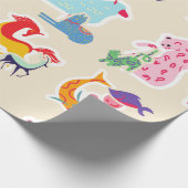 Colorful Fantasy Animals Geschenkpapier (Ecke)