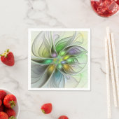 Colorful Fantasy Flower Modern Abstract Fractal Serviette (Beispiel)