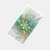 Colorful Fantasy Modern Abstract Flower Fractal Serviette (Ecke)