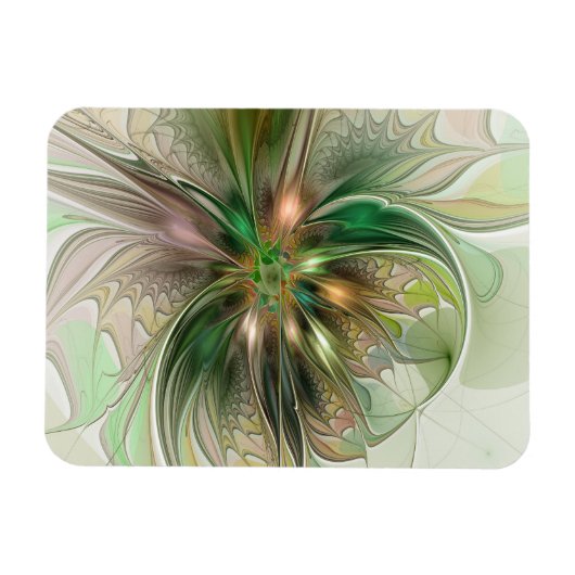 Colorful Fantasy Modern Abstract Fractal Flower Magnet (Horizontal)