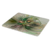 Colorful Fantasy Modern Abstract Fractal Flower Schneidebrett (Ecke)