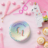 Colorful Fantasy Unicorn Pappteller (Party)