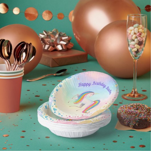 Colorful Fantasy Unicorn Pappteller (Multi)