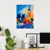 Colorful Fauvist London Skyline Wall Art Poster (Heimbüro)