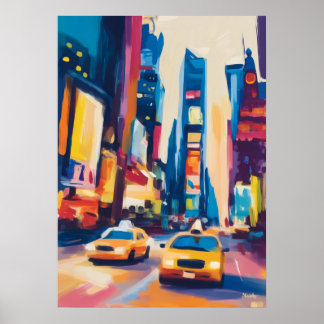 Colorful Fauvist New York Skyline Wall Art Poster