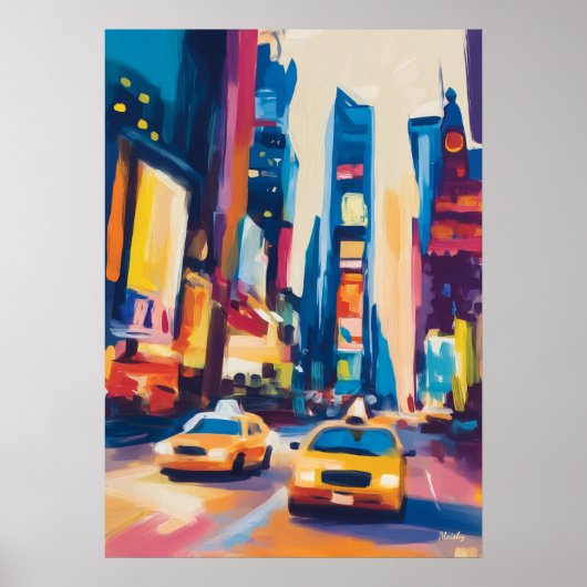 Colorful Fauvist New York Skyline Wall Art Poster (Vorne)