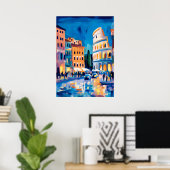 Colorful Fauvist Rome Colosseum Wall Art Poster (Heimbüro)