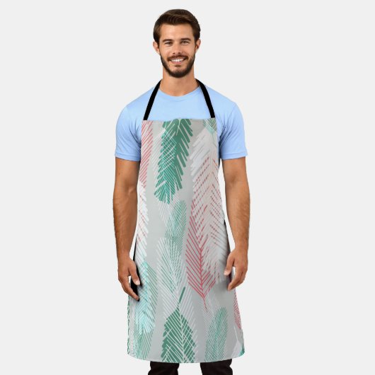 Colorful Feather Boho Kitchen Schürze (Getragen)