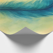 Colorful Feather Heart Watercolor Art Geschenkpapier (Ecke)