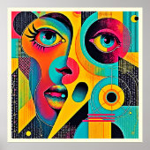 Colorful Feelings: Abstract Face Poster (Vorne)