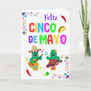 Colorful Festival Cinco de Mayo 2025 Tanzkaktus Karte